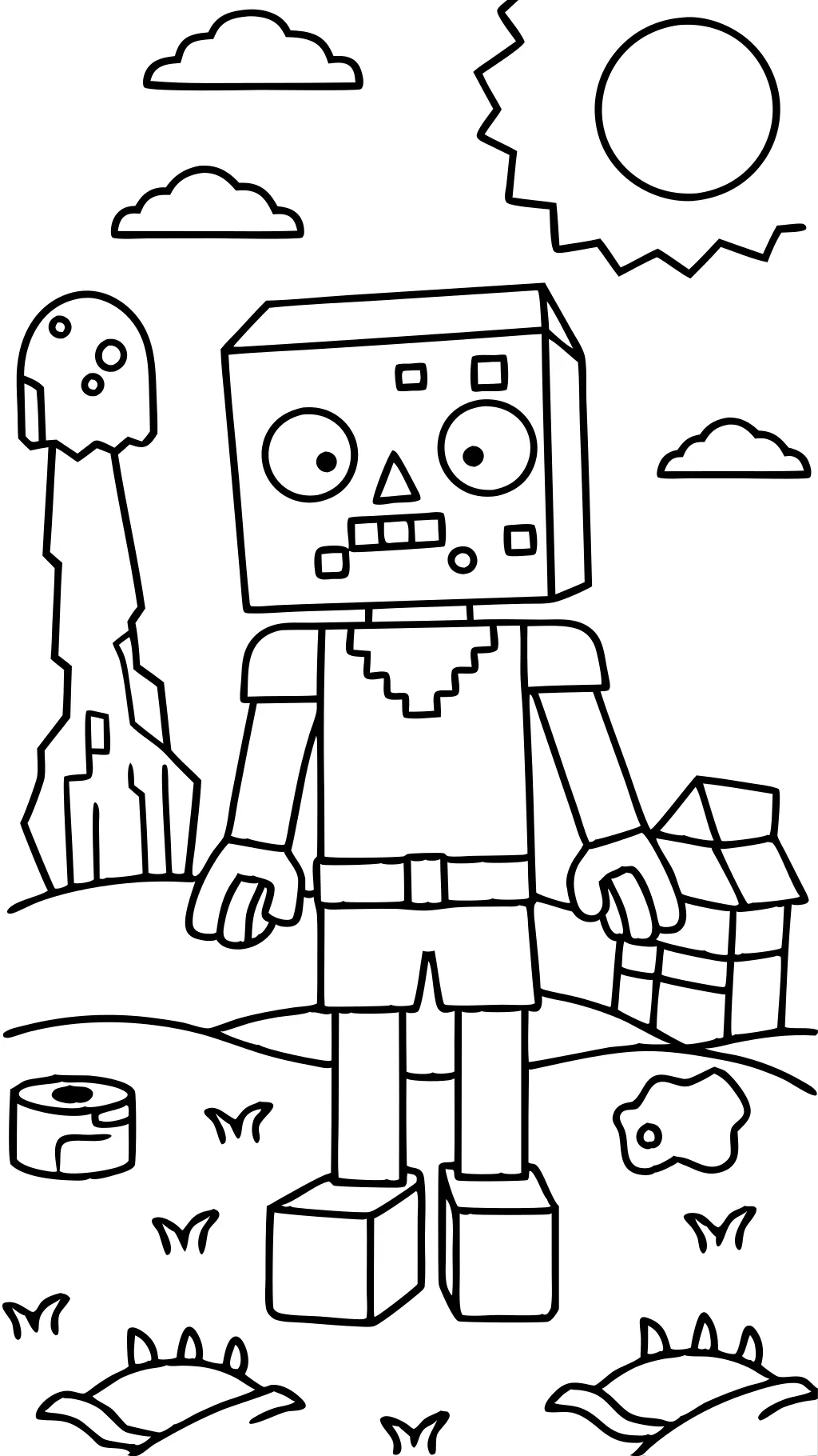 coloriages de zombies minecraft